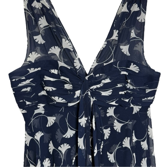 Donna Rico NY 100% Silk Baby Doll Layered Dress Size 10 Blue White - Picture 7 of 8